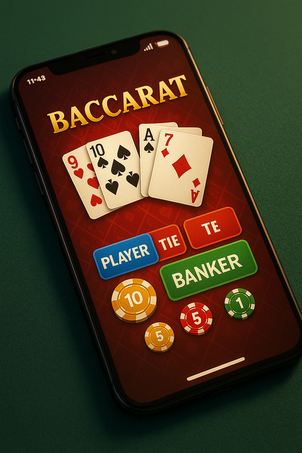 Jogador vencendo uma rodada de baccarat no 166LUCK app